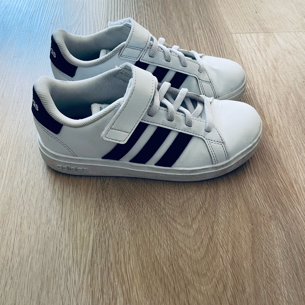 Adidas Kids White and Black Sneakers size 12.5